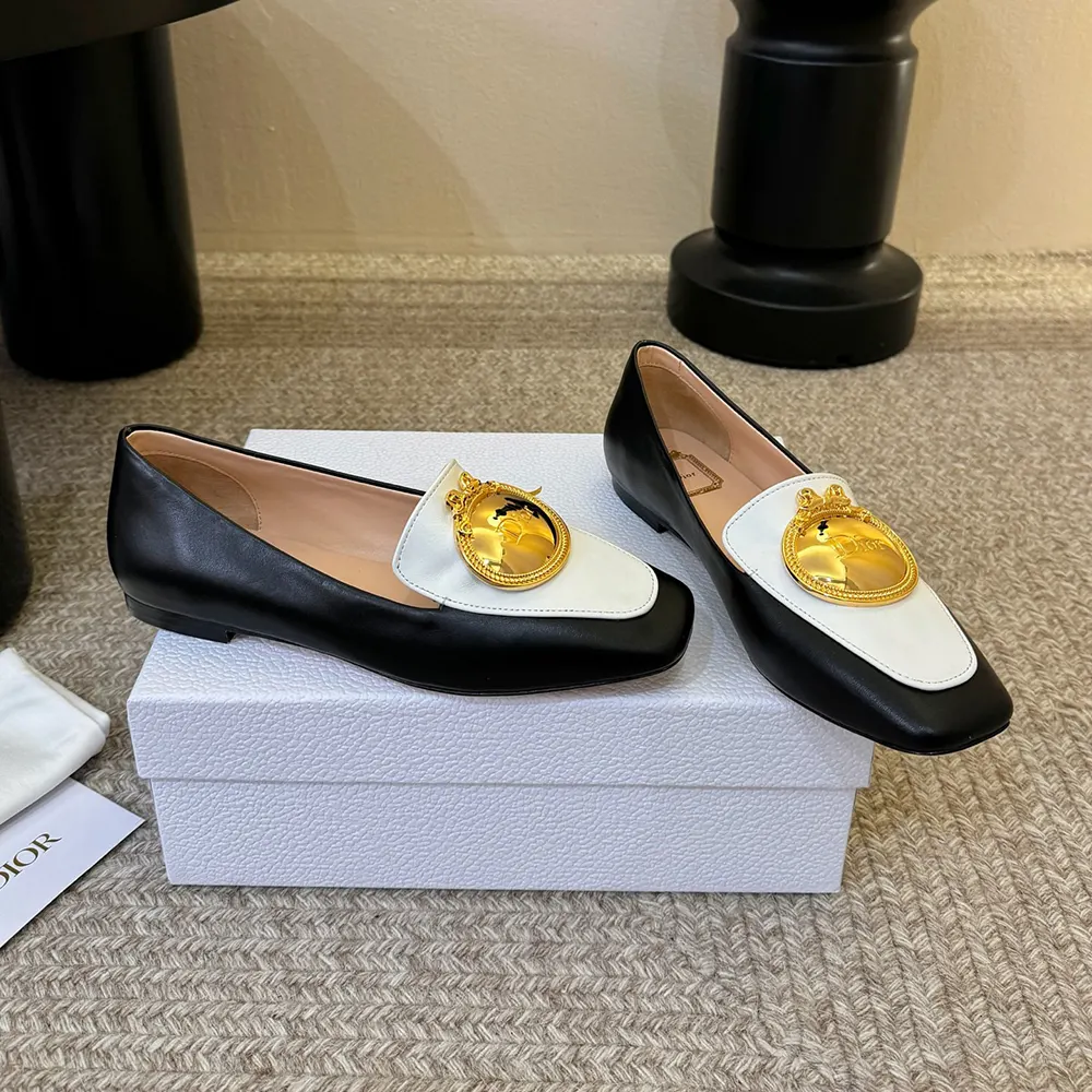Dior Women Médaillon Loafer Black and White Lambskin - image 5
