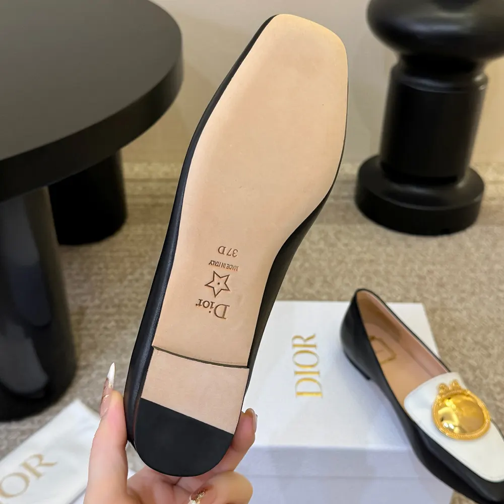 Dior Women Médaillon Loafer Black and White Lambskin - image 10
