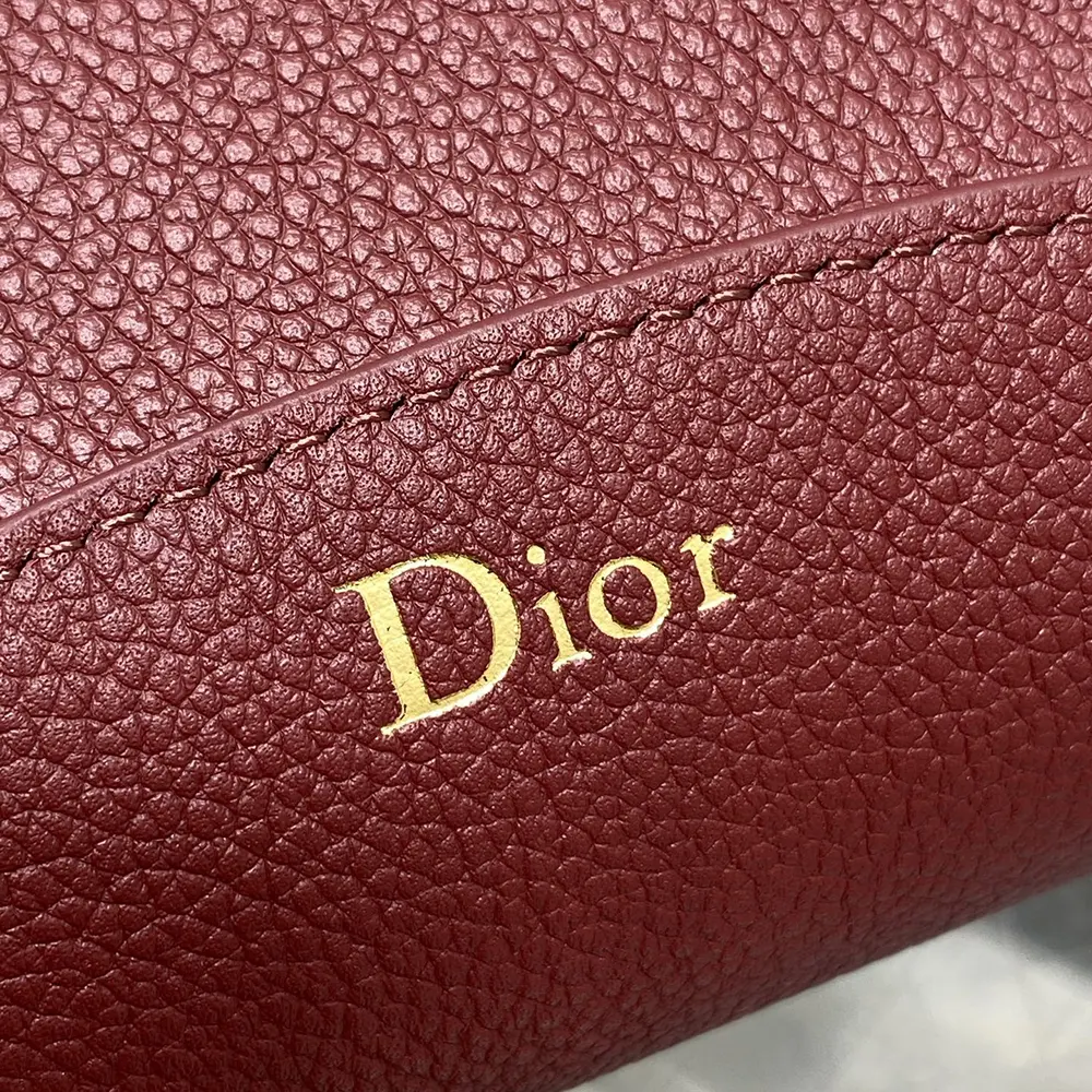Dior Women Medium Dior Médaillon Bucket Bag Garance Red Grained Calfskin - image 10