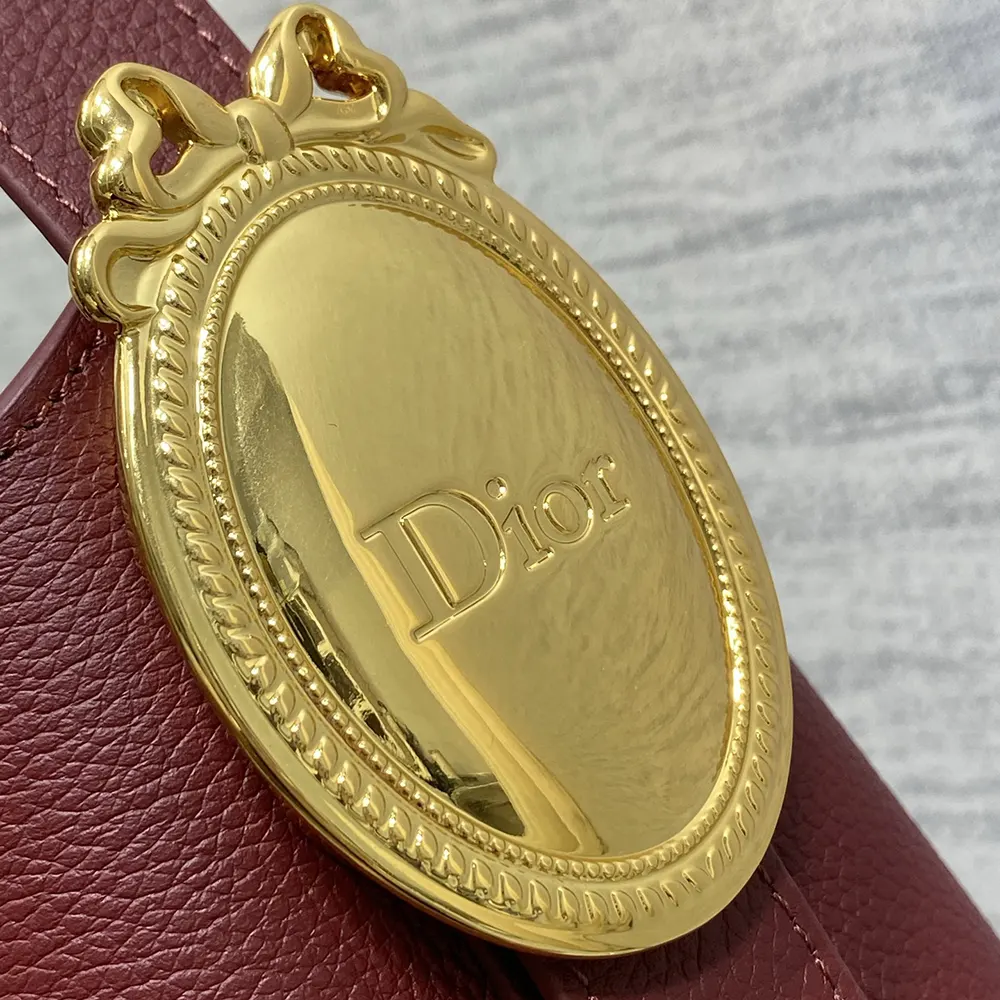 Dior Women Medium Dior Médaillon Bucket Bag Garance Red Grained Calfskin - image 7