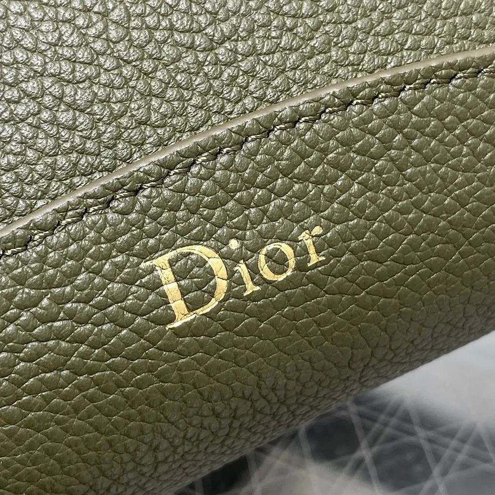 Dior Women Medium Dior Médaillon Bucket Bag Khaki Grained Calfskin - image 10