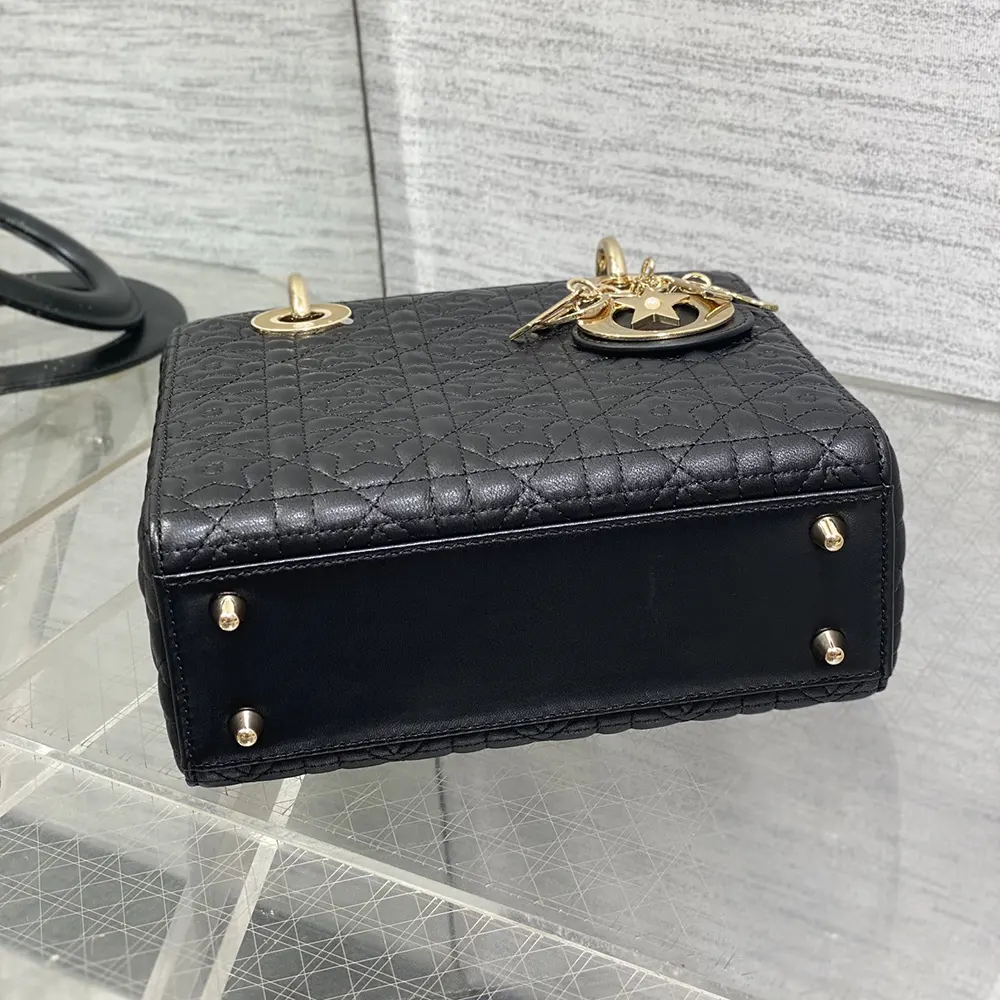 Dior Women Lady Dior Dioramour Bag Black Cannage Lambskin with Star Motif - image 6