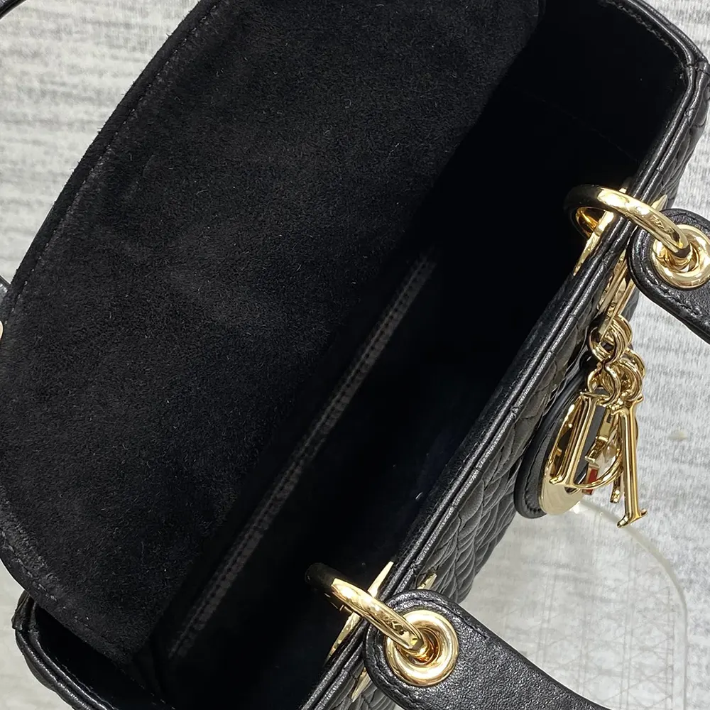 Dior Women Lady Dior Dioramour Bag Black Cannage Lambskin with Star Motif - image 7