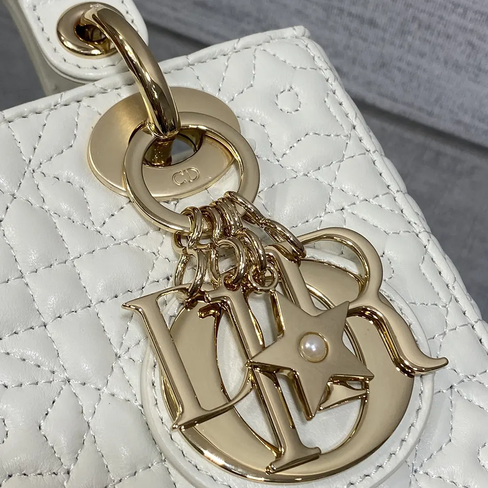 Dior Women Lady Dior Dioramour Bag Latte Cannage Lambskin with Star Motif - image 8