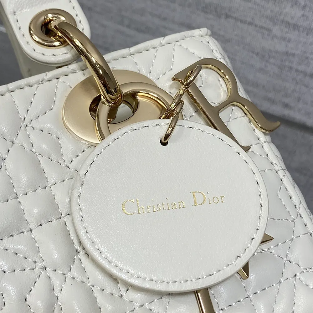 Dior Women Lady Dior Dioramour Bag Latte Cannage Lambskin with Star Motif - image 7