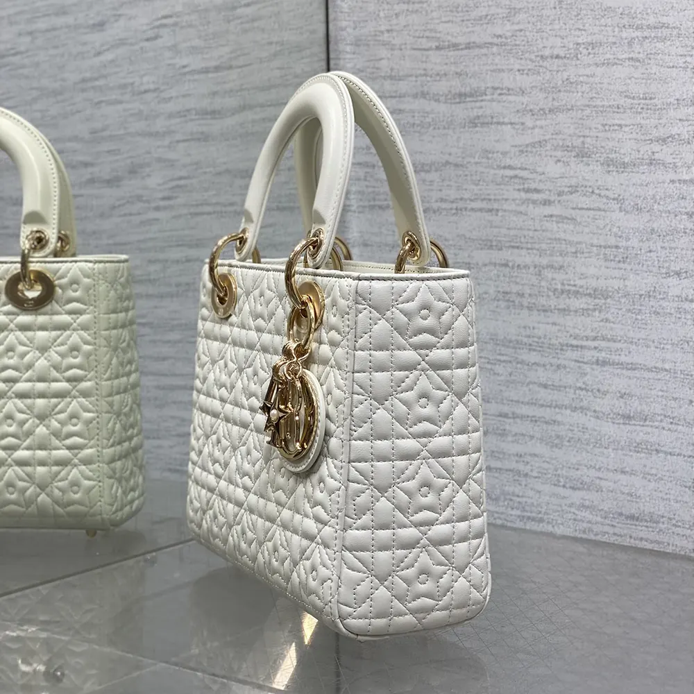 Dior Women Lady Dior Dioramour Bag Latte Cannage Lambskin with Star Motif - image 5