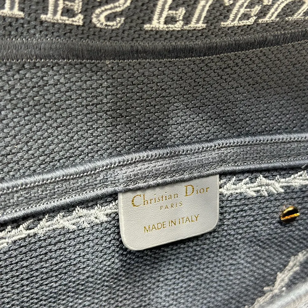 Dior Women Saddle Bag with Strap Blue and White Book Cover Embroidery - image 10