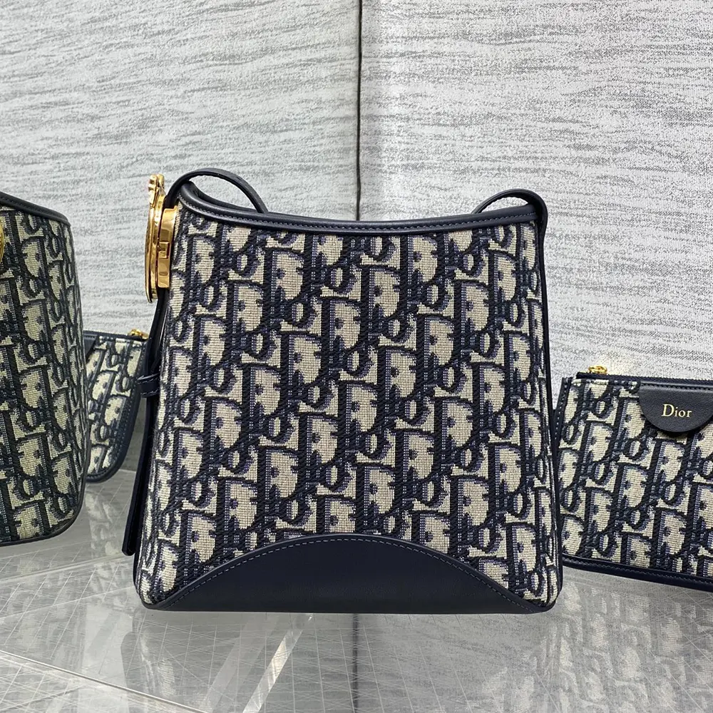 Dior Women Small Dior Médaillon Bucket Bag Blue Dior Oblique Jacquard - image 4