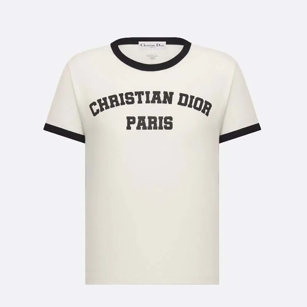 Men T-Shirt White and Black Cotton and Linen Jersey by Dior: Design and Care Guide
