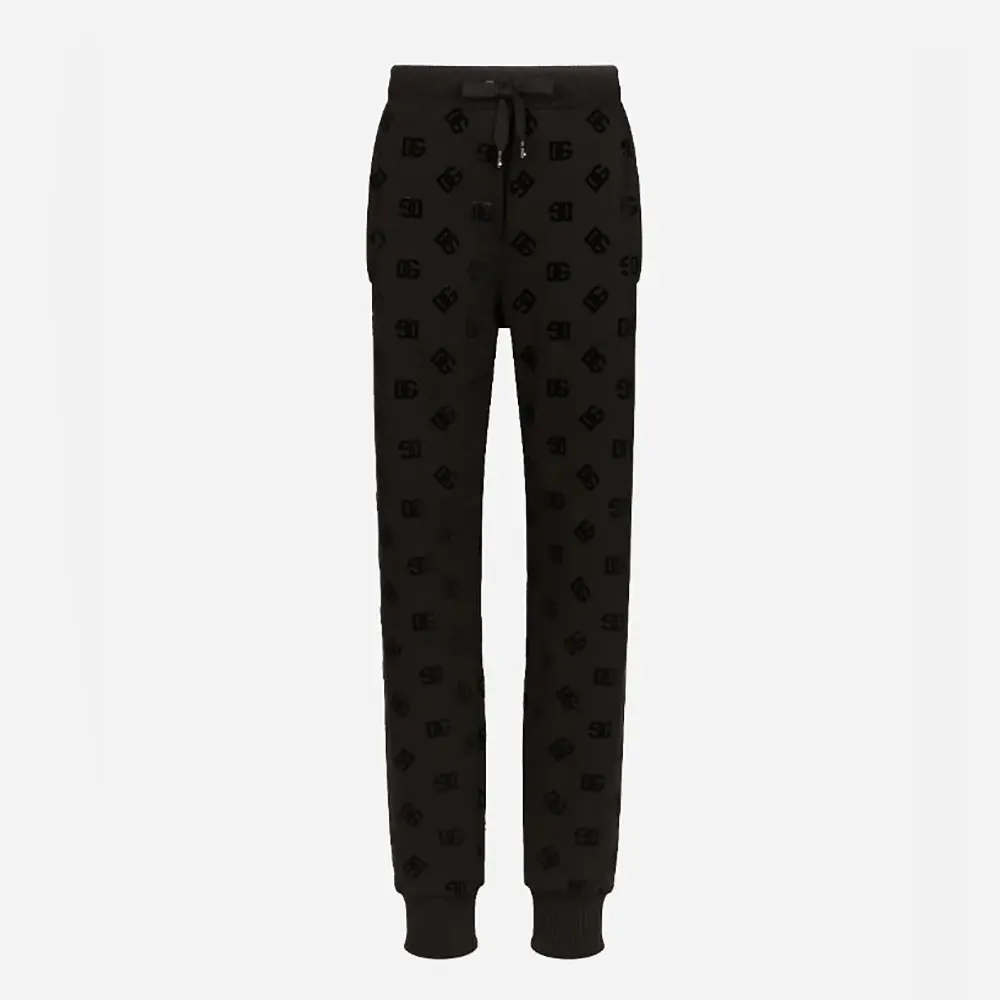 Front view of Dolce Gabbana D&G Men Jersey Jogging Pants with flocked logo