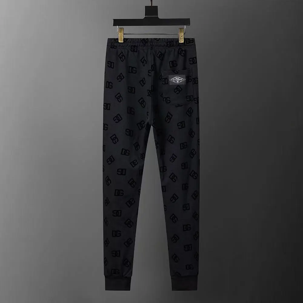 Side profile showcasing tapered fit of Dolce Gabbana D&G Men Jersey Jogging Pants