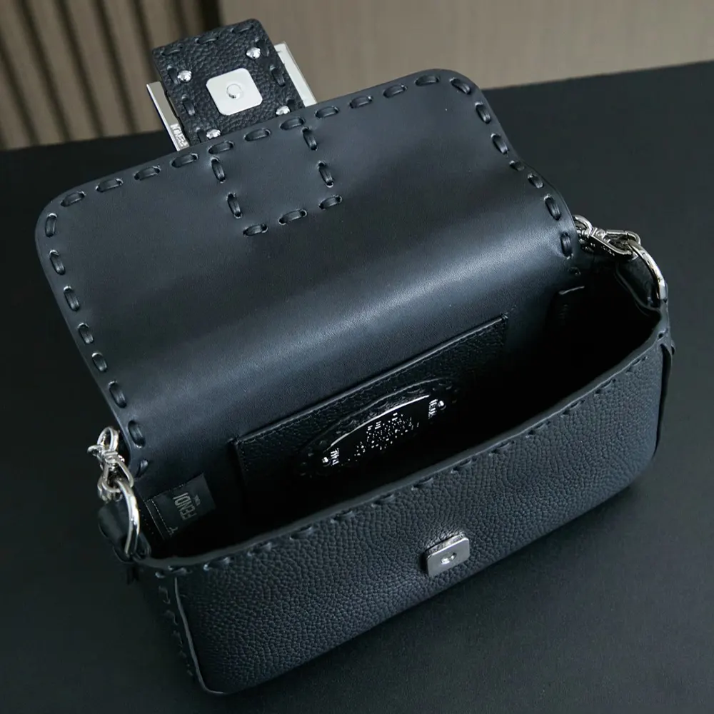 Fendi Women Baguette® Mini Black Selleria Bag with 309 Hand-sewn Stitches - image 7