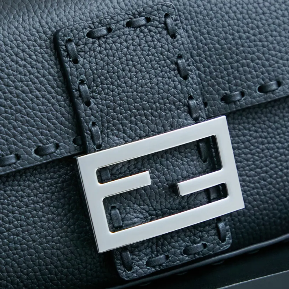 Fendi Women Baguette® Mini Black Selleria Bag with 309 Hand-sewn Stitches - image 10