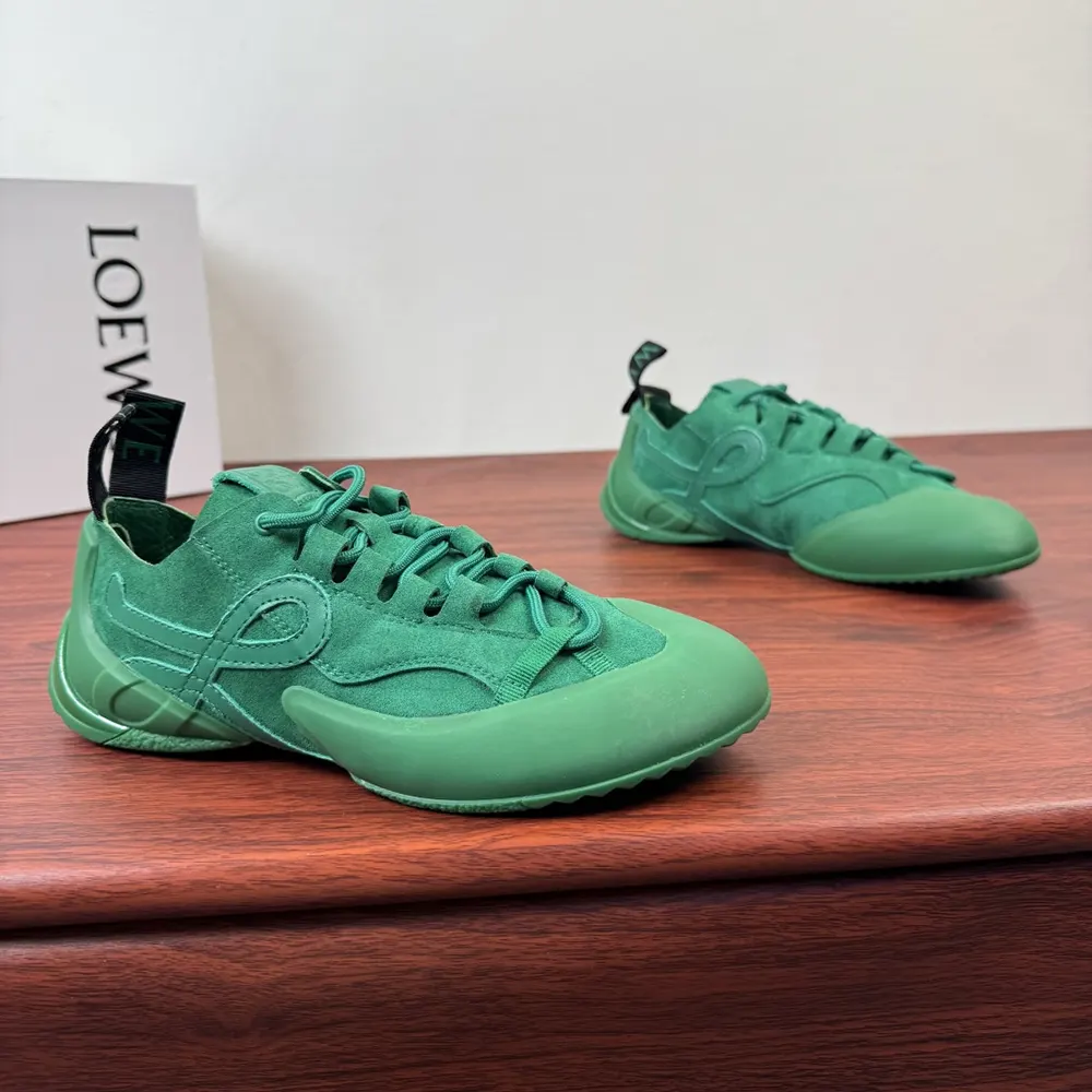 Top view showing lace-up closure and embossed logo on Loewe Unisex Grip Sneaker