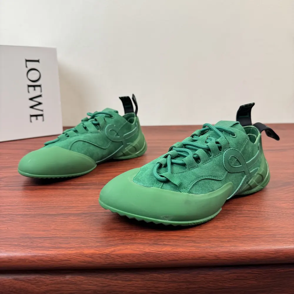 Loewe Unisex Grip Sneaker in Calfskin Suede-Jungle Green - image 4