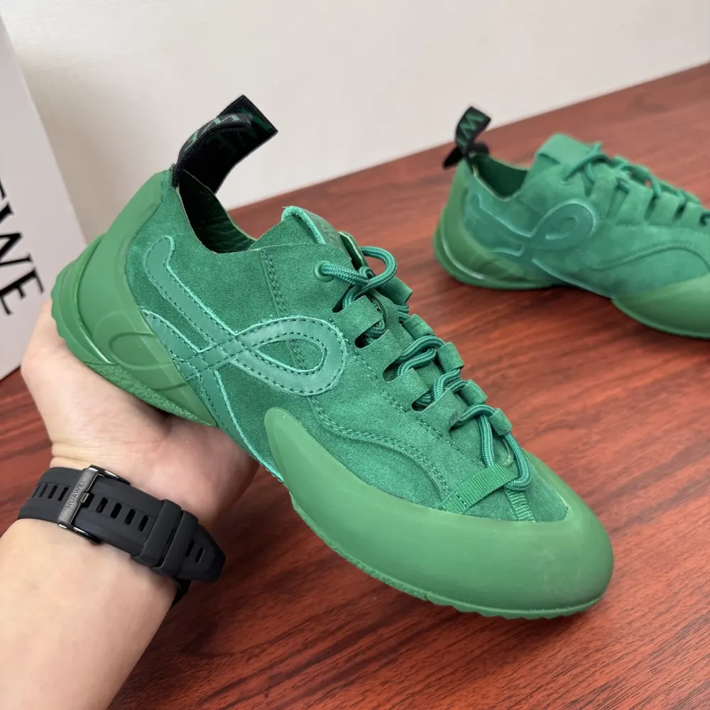 Loewe Unisex Grip Sneaker in Calfskin Suede-Jungle Green - image 5