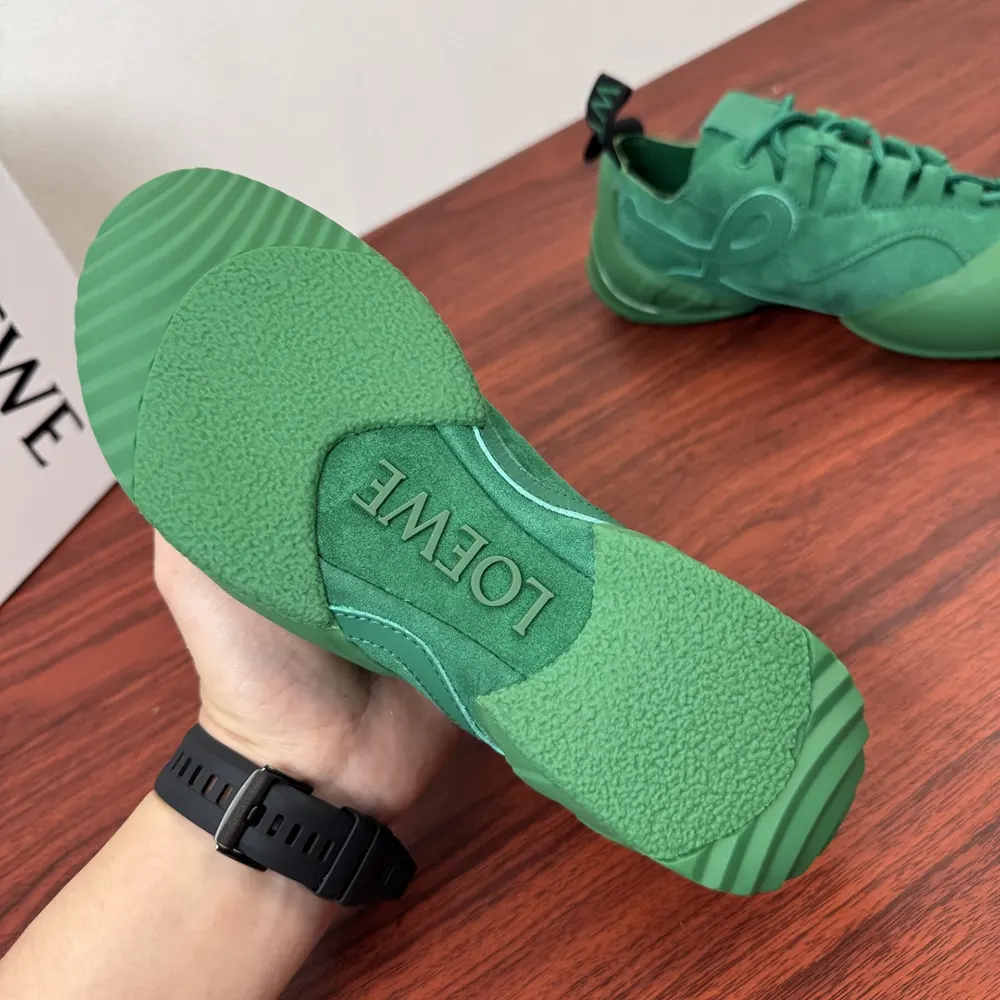Loewe Unisex Grip Sneaker in Calfskin Suede-Jungle Green - image 10