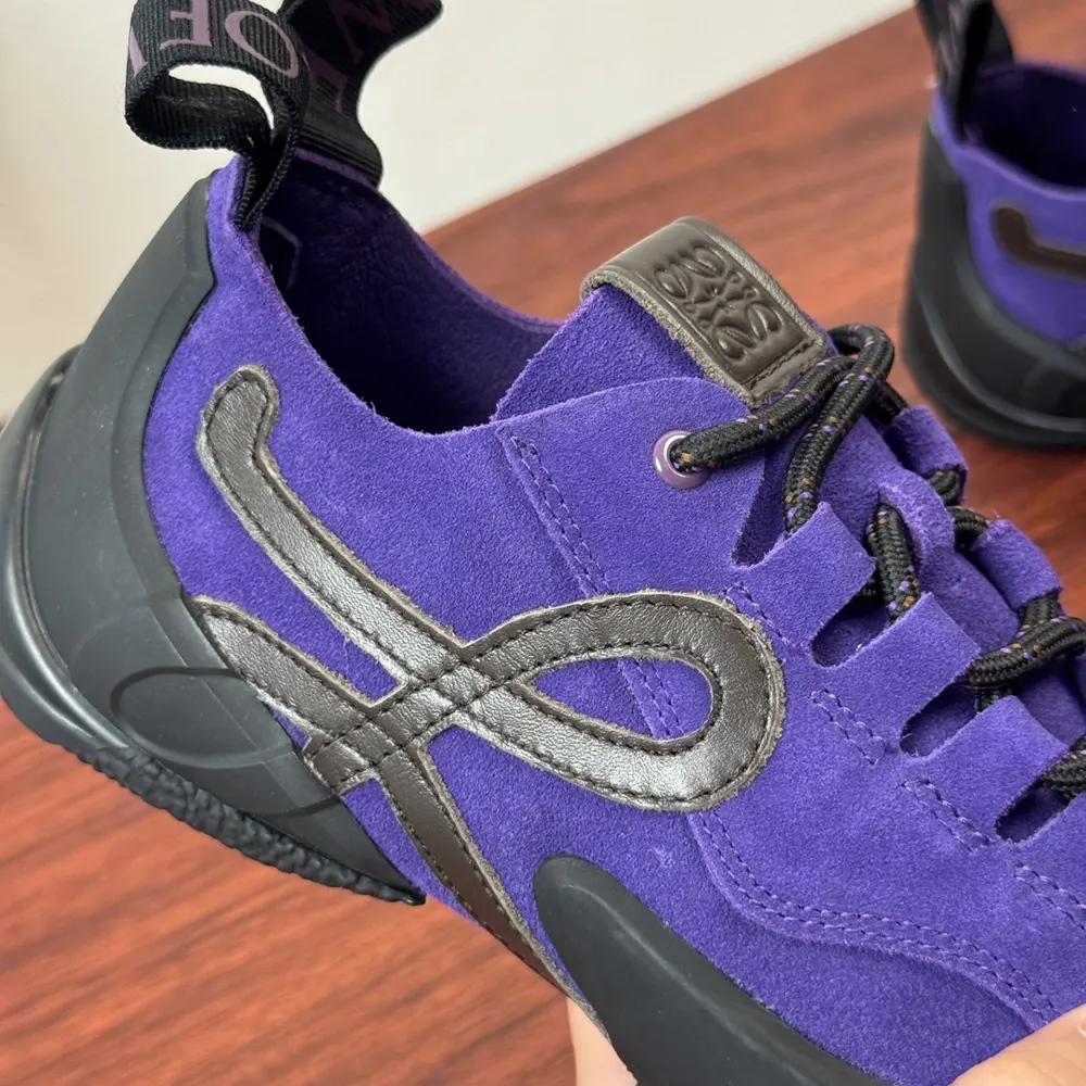 Loewe Unisex Grip Sneaker in Calfskin Suede-Purple/Brown - image 6