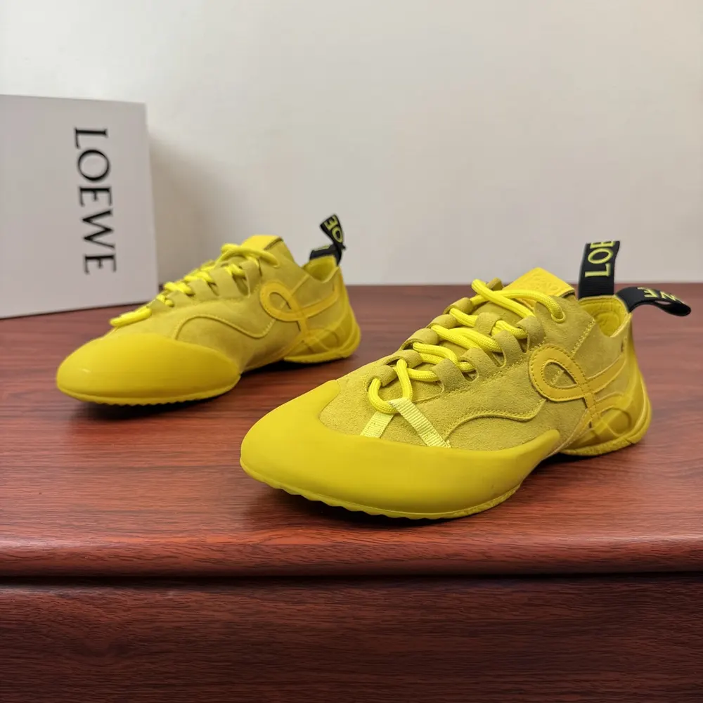 Top angle showing lace-up and chunky sole of Loewe Unisex Grip Sneaker