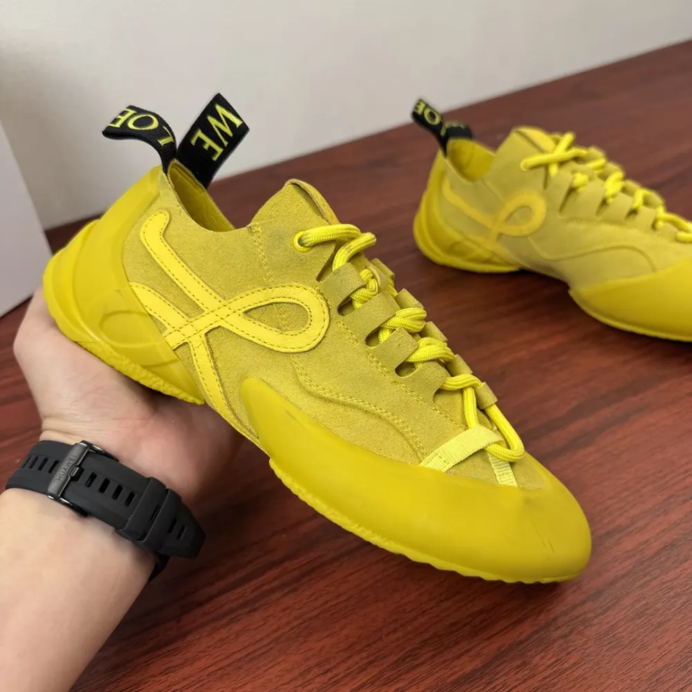 Loewe Unisex Grip Sneaker in Calfskin Suede-Yellow - image 5