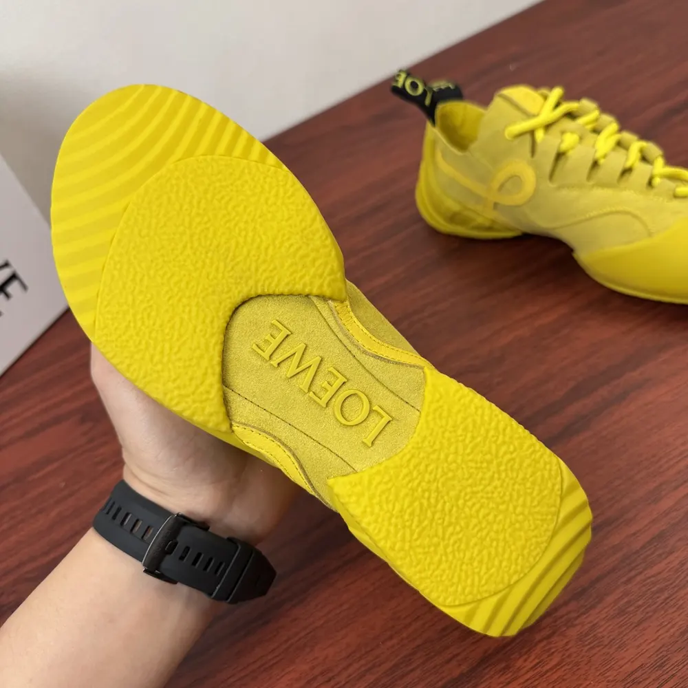 Loewe Unisex Grip Sneaker in Calfskin Suede-Yellow - image 10