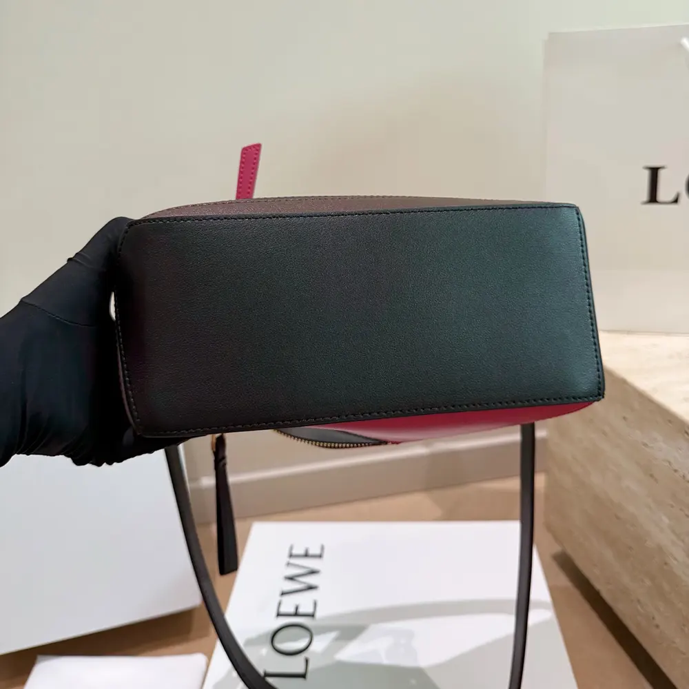 Loewe Unisex Small Puzzle Bag in Nappa Calfskin-Black/Burgundy - image 6