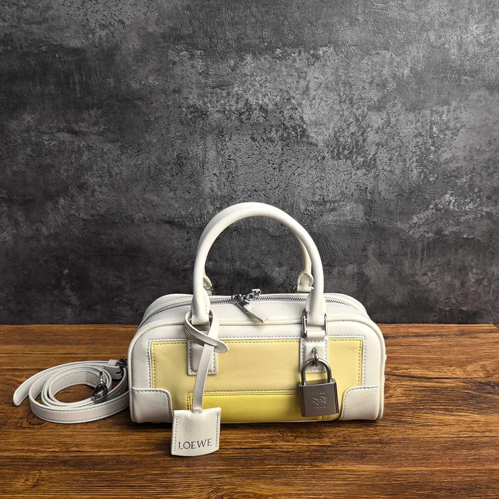 Close-up of Loewe embossed hardware on Amazona 23 Cropped Bag