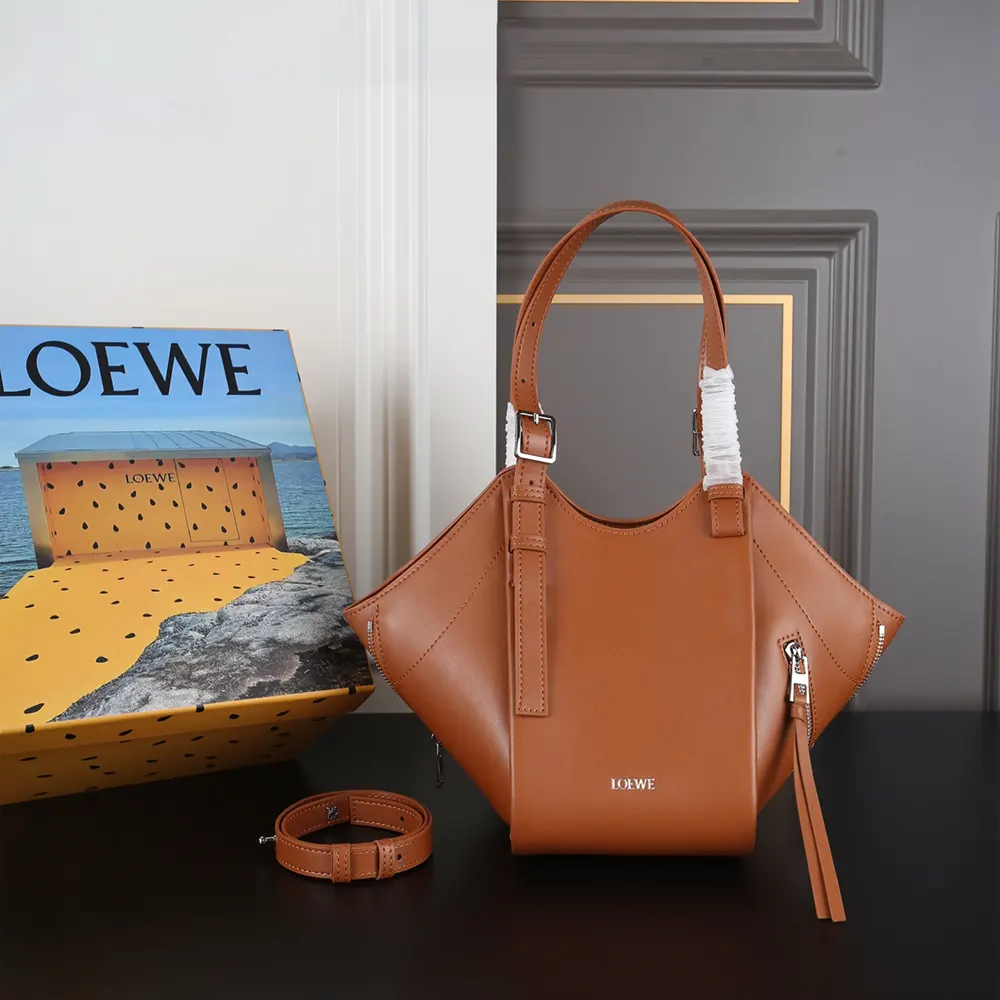 Close-up of polished silver hardware on Loewe Women Hammock Flip Bag