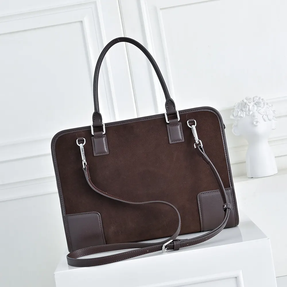 Side angle showing structured silhouette of Loewe Large Amazona 180 Bag