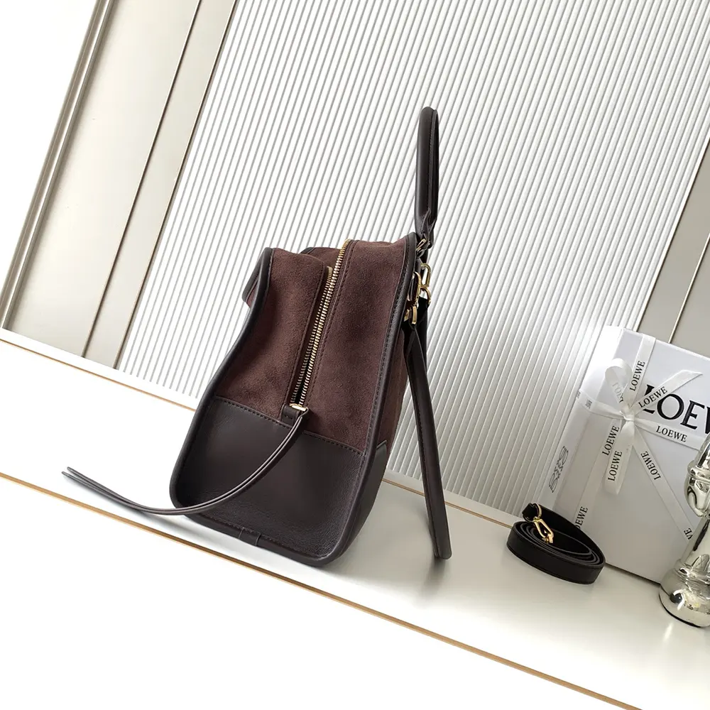 Loewe Women Medium Amazona 180 Bag in Suede-Dark Chestnut - image 4
