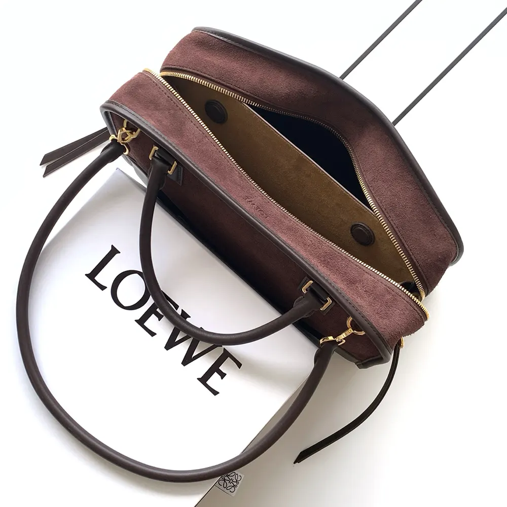 Loewe Women Medium Amazona 180 Bag in Suede-Dark Chestnut - image 5