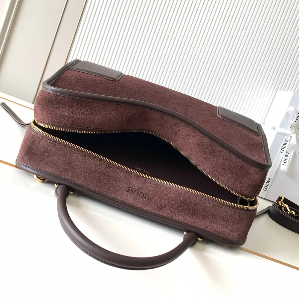 Loewe Women Medium Amazona 180 Bag in Suede-Dark Chestnut - image 6