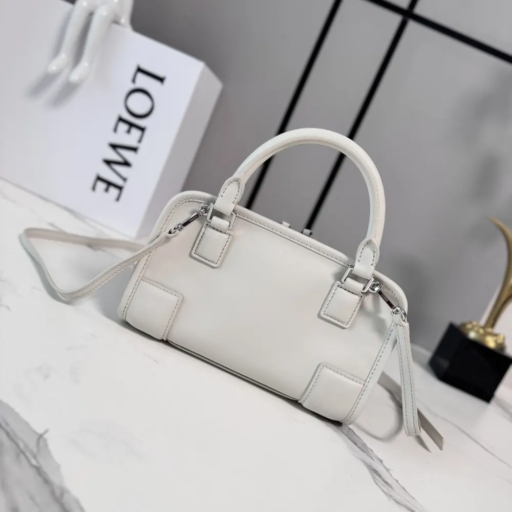 Side profile showing adjustable strap on Loewe Women Mini Amazona 180 Bag