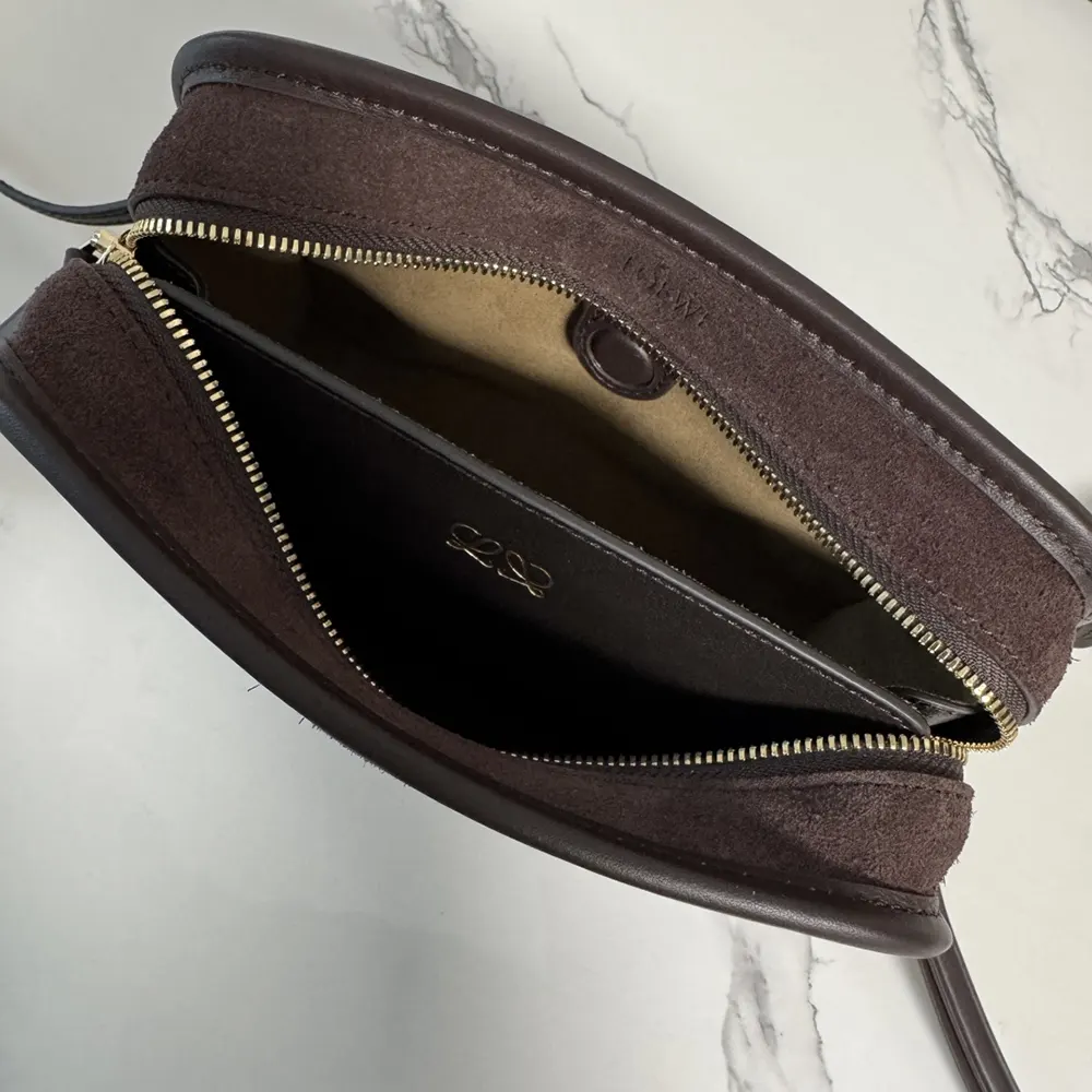 Loewe Women Mini Amazona 180 Bag in Suede-Dark Chestnut - image 8