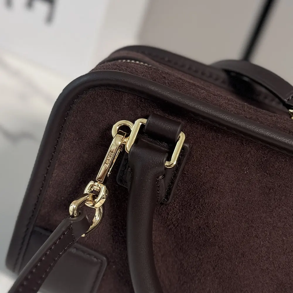 Loewe Women Mini Amazona 180 Bag in Suede-Dark Chestnut - image 9