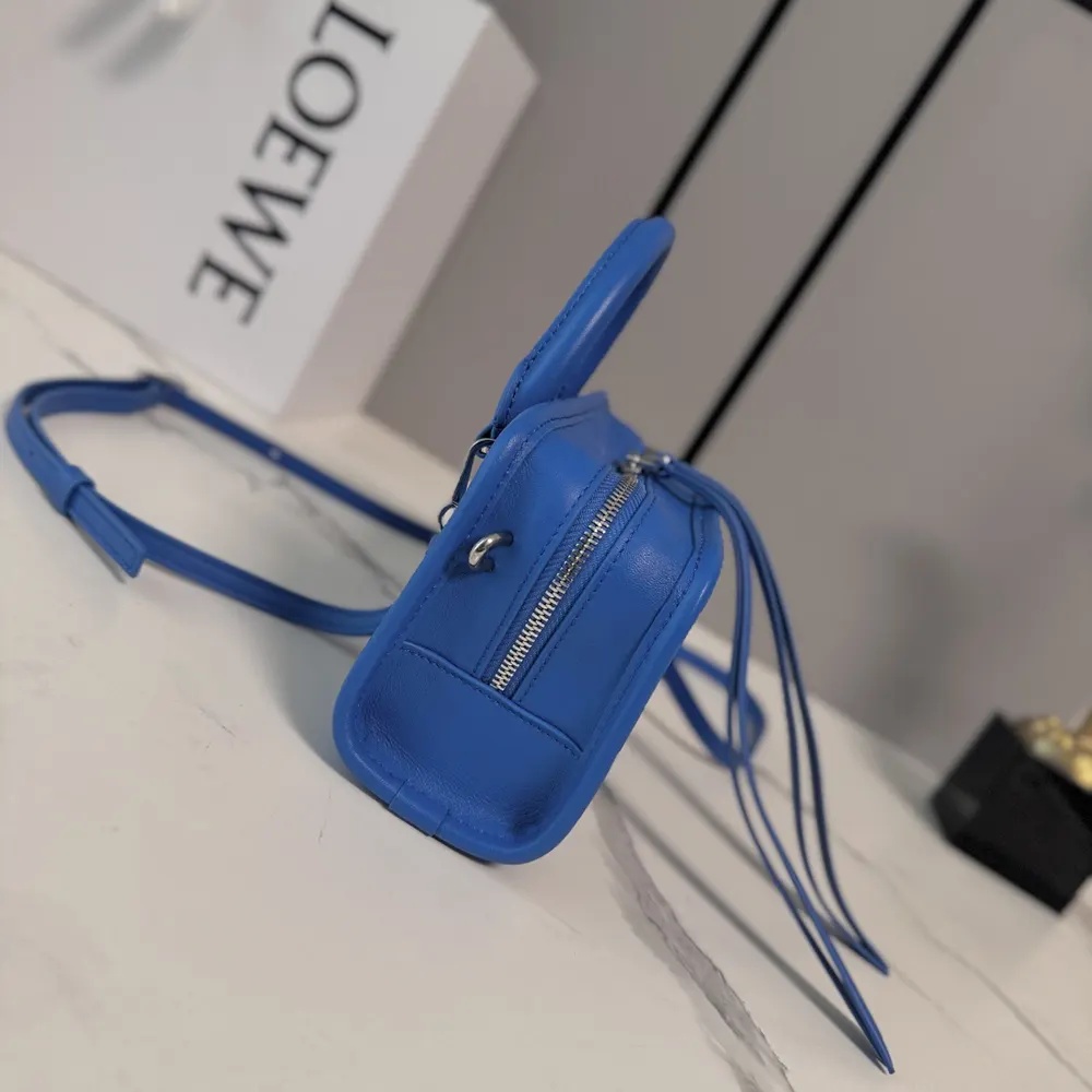 Loewe Women Mini Amazona 180 Bag in Suede-Royal Azur - image 4