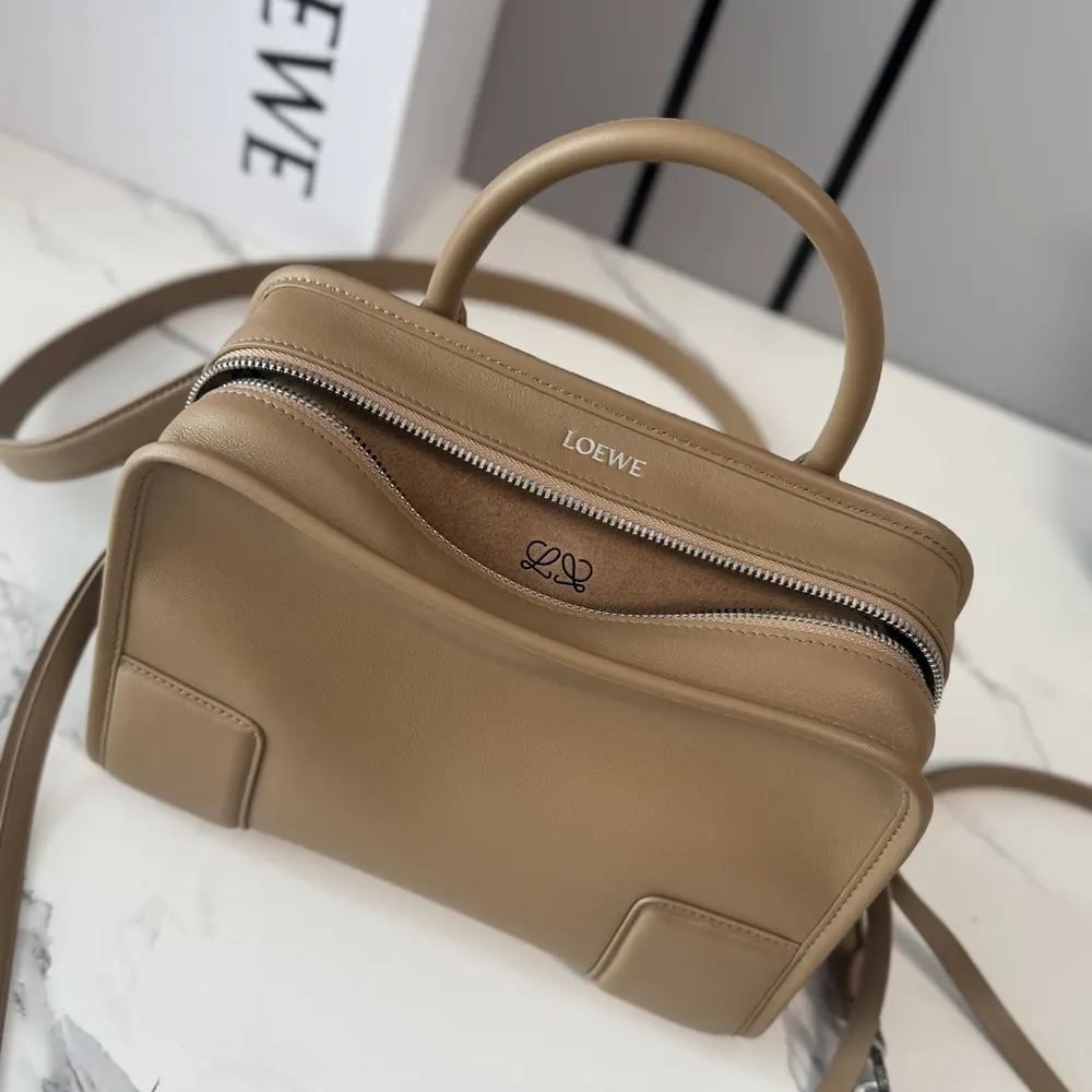 Loewe Women Small Amazona 180 Bag in Soft Calfskin-Mocha - image 6