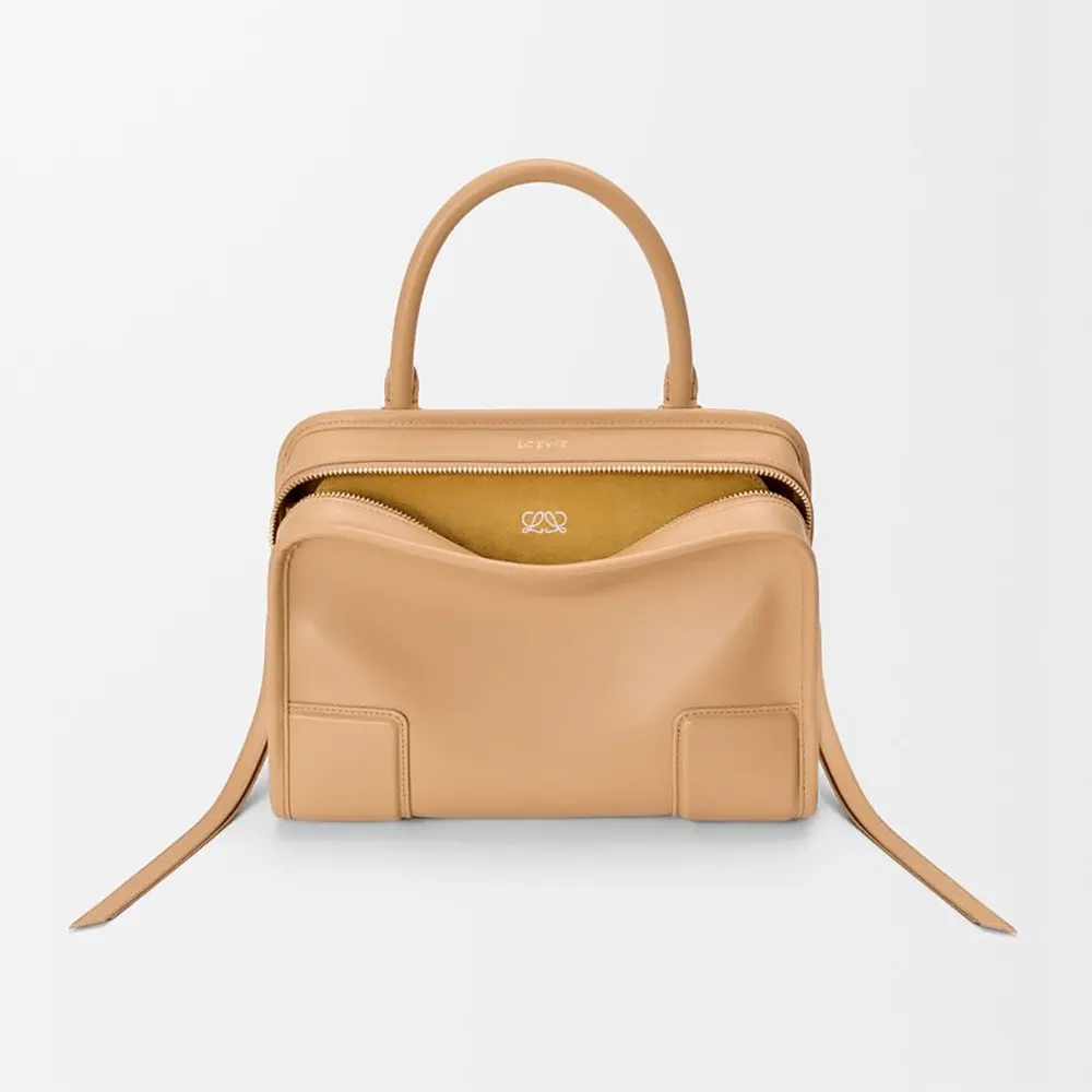 Loewe Women Small Amazona 180 Bag in Soft Calfskin-Silk Beige