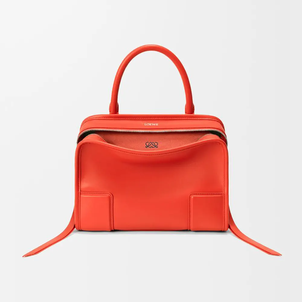 Loewe Women Small Amazona 180 Bag in Soft Calfskin-Sunrise Orange