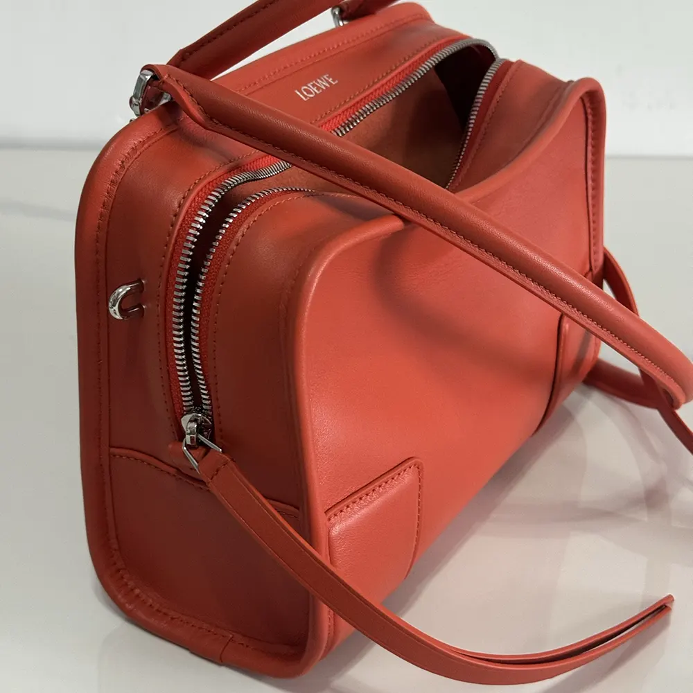 Loewe Women Small Amazona 180 Bag in Soft Calfskin-Sunrise Orange - image 6