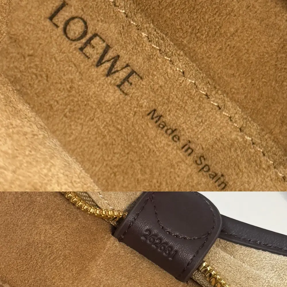 Loewe Women Small Amazona 180 Bag in Suede-Oro/Chocolat - image 9
