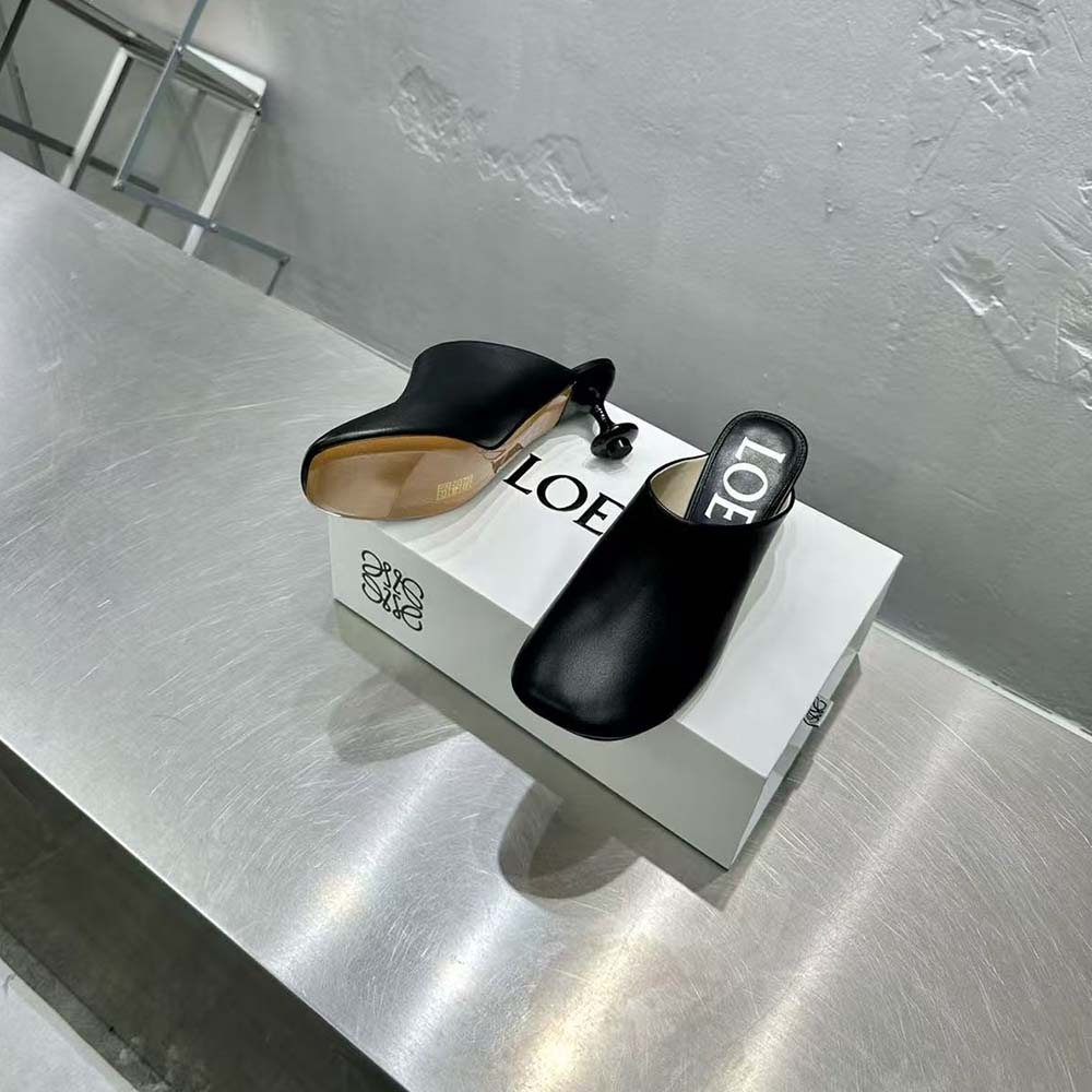Back angle showing open heel silhouette of Loewe Women Toy Mule