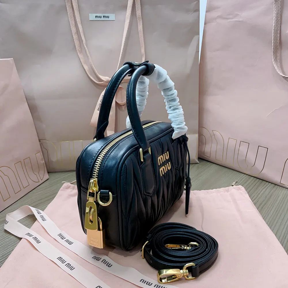 Miu Miu Women Arcadie Matelassé Nappa Leather Bag-Black - image 4