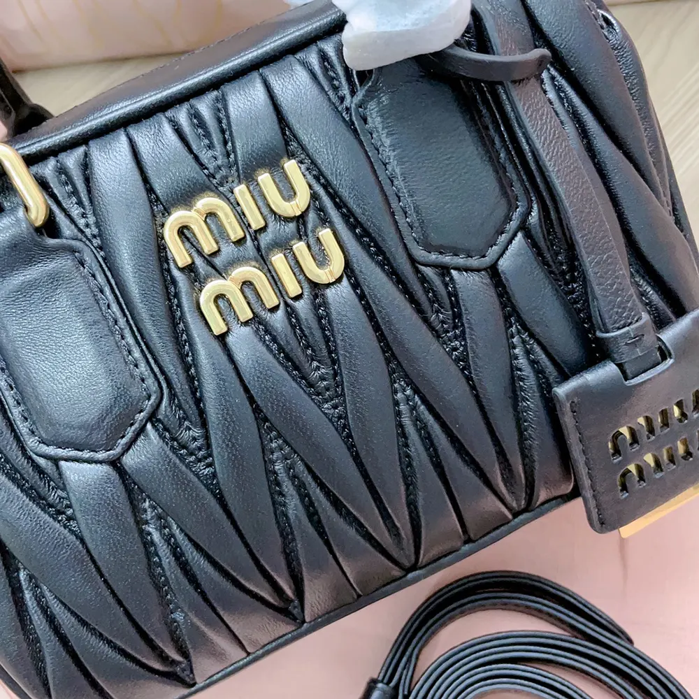 Miu Miu Women Arcadie Matelassé Nappa Leather Bag-Black - image 8