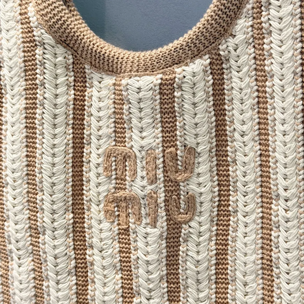 Miu Miu Women Ivy Crochet Bag-Sand/Chalk - image 6