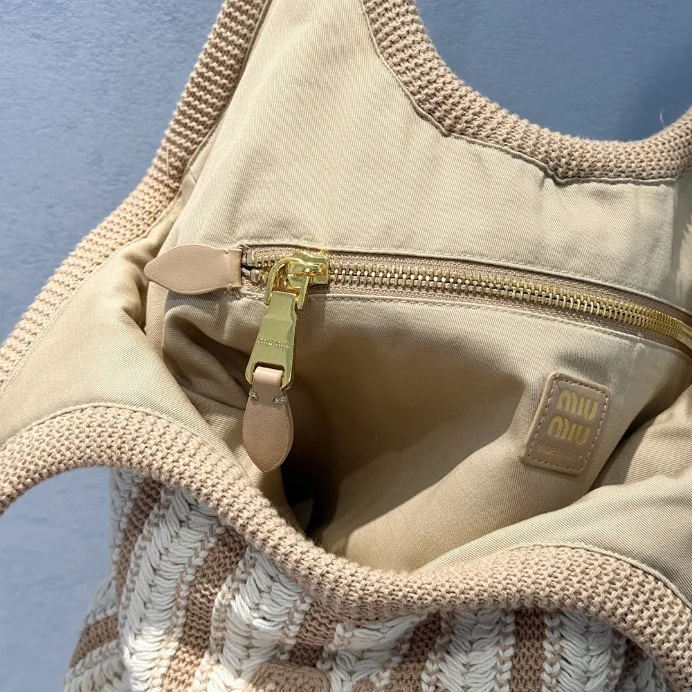 Miu Miu Women Ivy Crochet Bag-Sand/Chalk - image 9