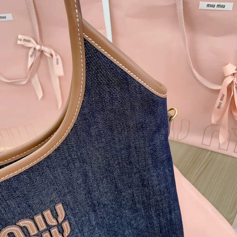 Miu Miu Women Ivy Denim Bag - image 8