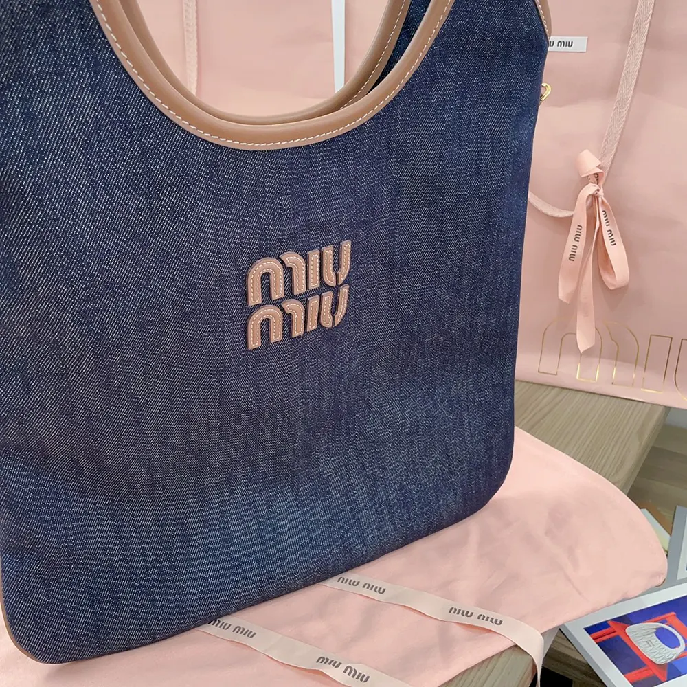 Miu Miu Women Ivy Denim Bag - image 7