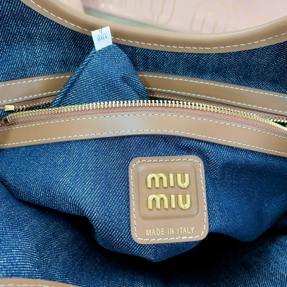Miu Miu Women Ivy Denim Bag - image 9
