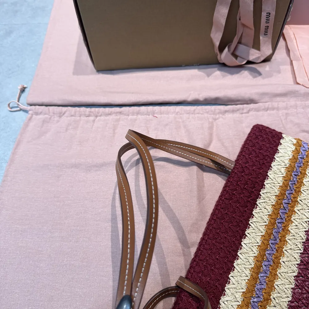Miu Miu Women Raffia-Effect Woven Tote Bag - image 6